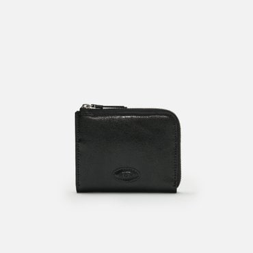 로서울 Oval button wallet Wrinkled black