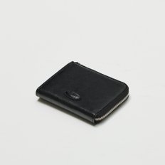 Oval button wallet Wrinkled black