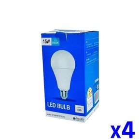 LED 전구 주광색 15W x4개 홈인테리어 조명용품 조명 (WF7CACF)