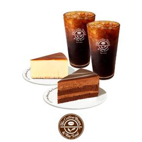 [커플세트] 아이스 아메리카노 (S) 2잔 + 시카고 치즈 케익 + 초콜릿 무스 케익