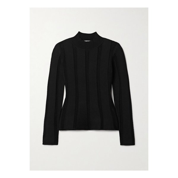 데본 패널 스트레치 니트 탑 블랙 1647597350558201