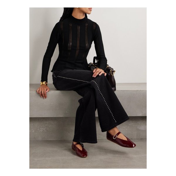 데본 패널 스트레치 니트 탑 블랙 1647597350558201