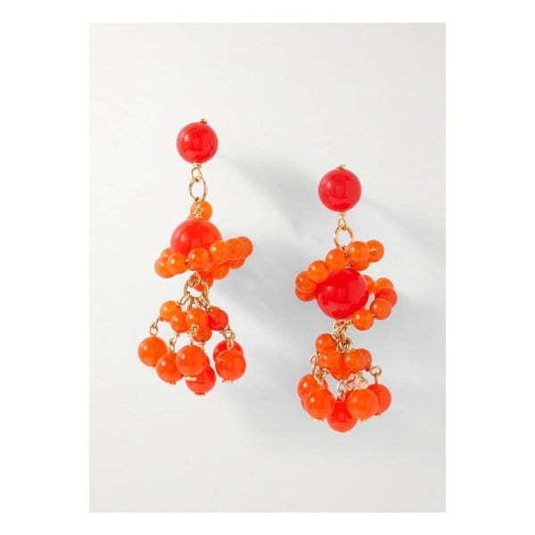 컴플리티드워크  골드 버메일 마노 이어링 레드 46376663162867470