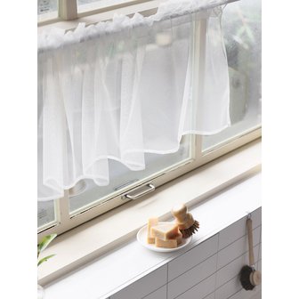 벨라이프 화이트 망사 바란스커튼 2style