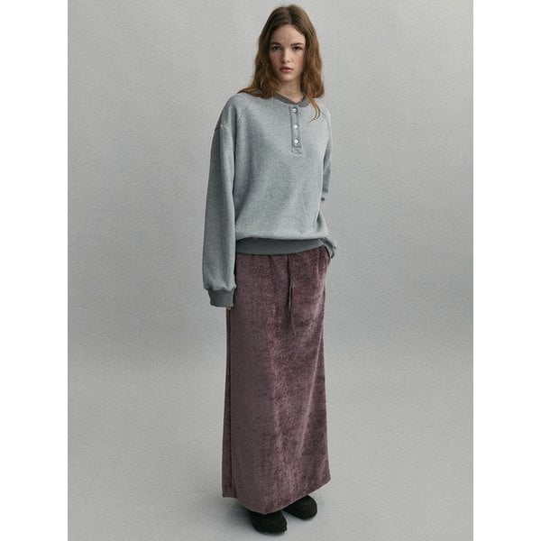 velour soft skirt (mist plum)