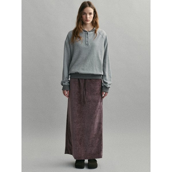 velour soft skirt (mist plum)