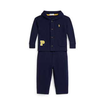 폴로 랄프 로렌 랄프 로렌 베이비 남아 에스테이트 리브 레터 재킷 앤 팬츠 세트(CWPO2STI8520184410)