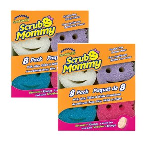 c/스크럽 마미 스크럽 대디 스폰지 수세미 컬러 8입 2팩  Scrub Mommy Sponges Colors