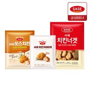 사세 순살 단짠갈릭맛 590g+치킨 가라아게 500g+치킨너겟 1kg