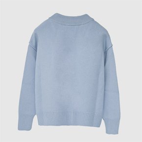 빅 하트 로고 여성 울 가디건 UKC006 018 4843 CASHMERE BLUE/OFF WHITE [AIC152bl]