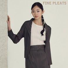 [FINE PLEATS] 피네 플리츠 베이직 가디건 카키 브라운