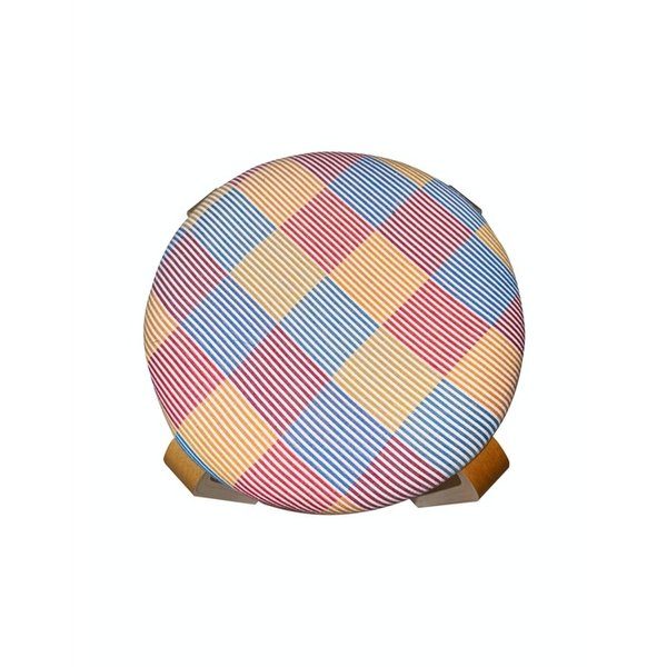 Color block patchwork stool (red)