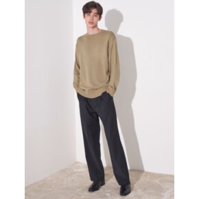 OVERFIT MINIMAL ROUND KNITWEAR_KHAKI