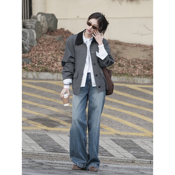 [유니 PICK] WASHED WIDE DENIM PANTS [DEEP BLUE][VINTAGE BLACK]
