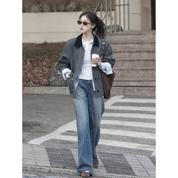 [유니 PICK] WASHED WIDE DENIM PANTS [DEEP BLUE][VINTAGE BLACK]