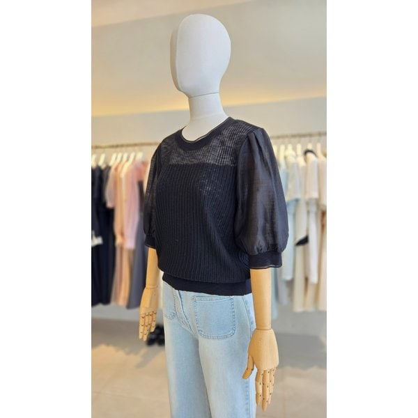 [여주점] [JJ 지고트] 여성 시스루 배색 풀오버니트 GS5R1PO511