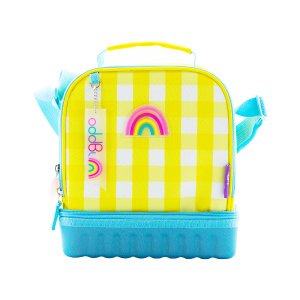 오드비 해피 체크 2단 보냉 보온 쿨러백 노랑 Yellow Happy Check Cooler Lunchbox oddBi