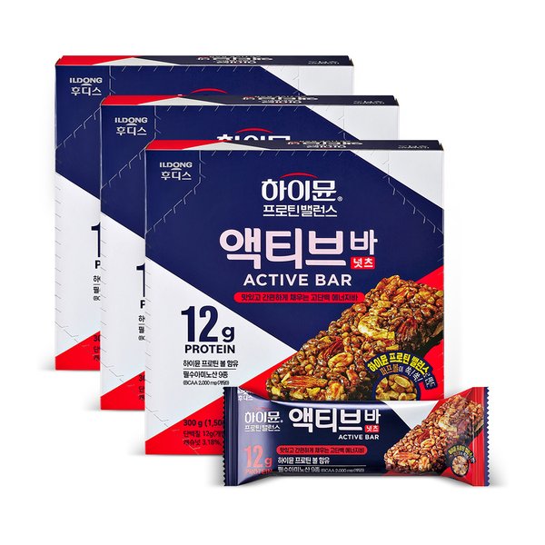 [비밀특가] 하이뮨 프로틴 밸런스 액티브 바 넛츠 50g 3박스(총18입)
