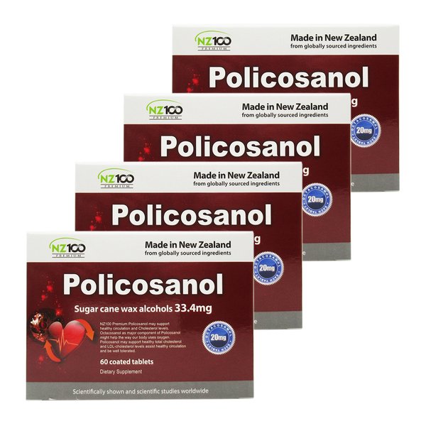 뉴질랜드 NZ100 뉴질랜드100 폴리코사놀 33.4mg 60정 4팩