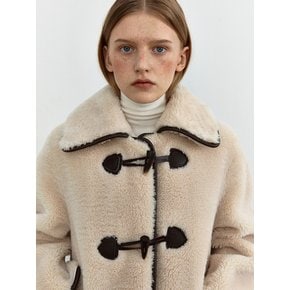 TWW ECO FUR DUFFLE HALF COAT_BEIGE