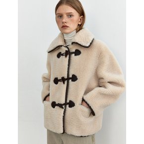 TWW ECO FUR DUFFLE HALF COAT_BEIGE