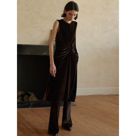 더룸 VELVET BANDING PANTS_BROWN