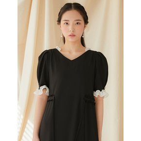 Puff Sleeve Dress BLACK