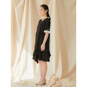 Puff Sleeve Dress BLACK