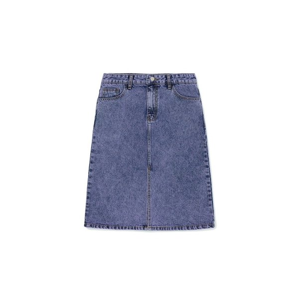 데님 미디 스커트 (퍼플)