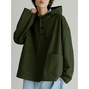 unisex cotton hood anorak khaki