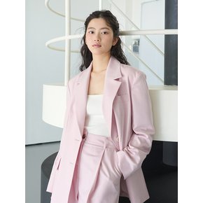 Belted single Jacket _ Pink