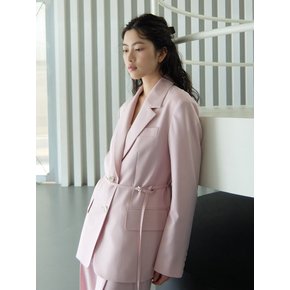 Belted single Jacket _ Pink