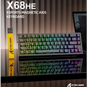X68HE 마그네틱축 유선 게이밍 키보드 8kHZ RGB라이트 사무용 키보드