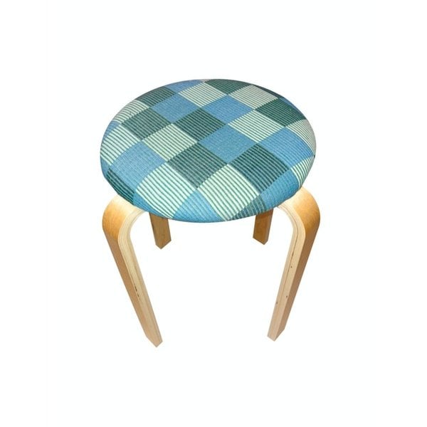 Color block patchwork stool (green)