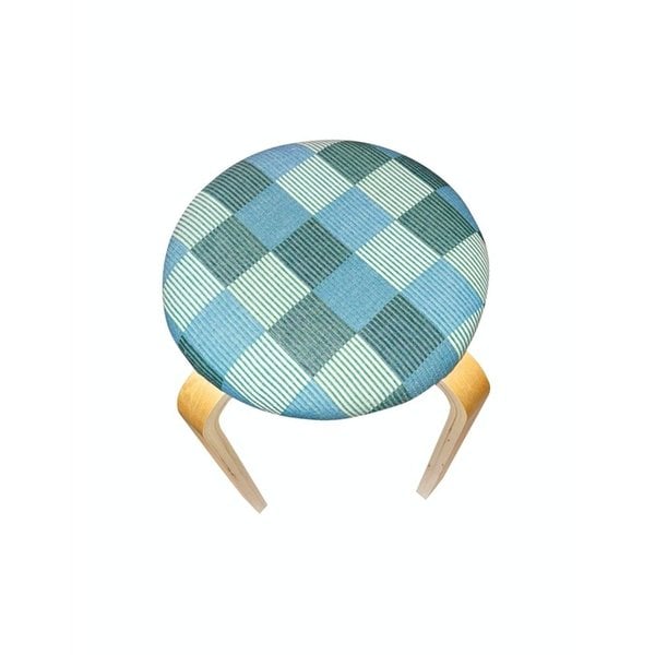 Color block patchwork stool (green)