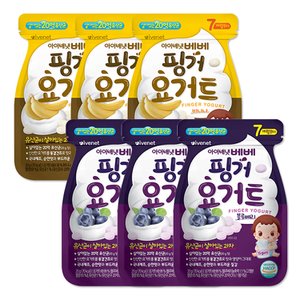  아이배냇 베베 핑거 요거트 바나나3개+블루베리3개