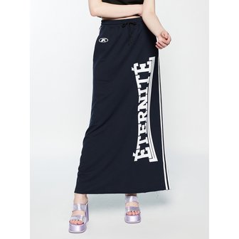 해바이해킴 SWEAT ETERNITE MAXI SKIRT_NAVY