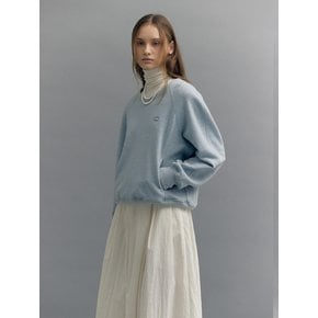 WOOL KNITED VOLUME SWEATSHIRT (pale blue)