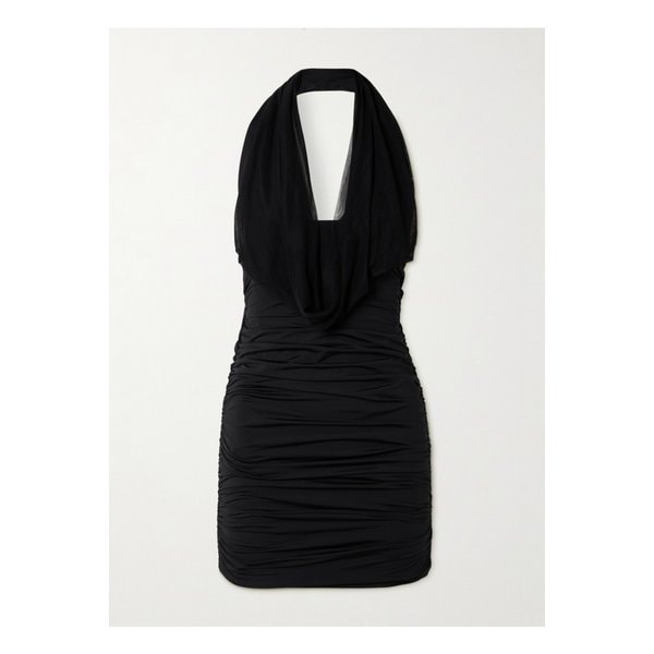 메이겔코로넬 타글리오 비대칭 드레이프 스트레치 저지 미니 드레스 블랙 46376663162869921