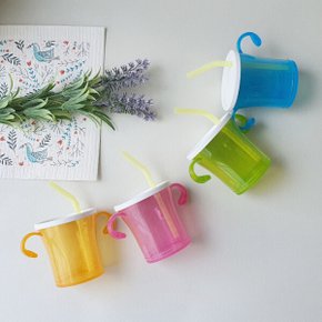빨대컵1+1+1+1 4P/세척간편 유아 컵 일회용 돌아기 어린이집