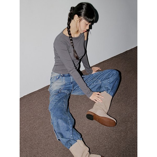 MULTI POCKET WIDE CARGO JEANS_T326DE401