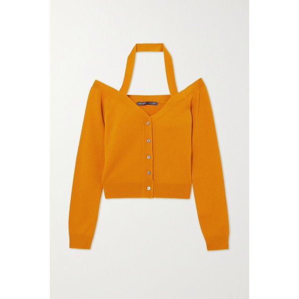 제이넵 아르샤이 오프숄더 홀터넥 캐시미어 가디건 골드 1647597290010246