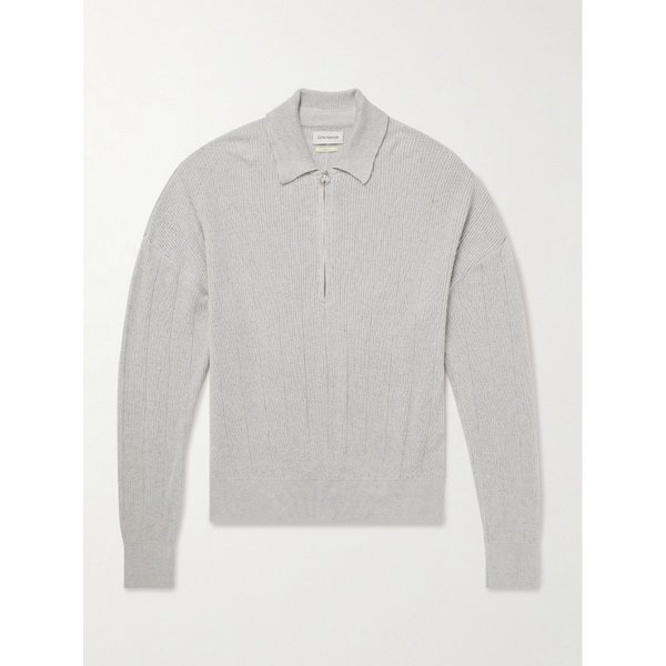 브리스 리브 코튼 메리노 울 블렌드 하프 집 스웨터 46376663162967893