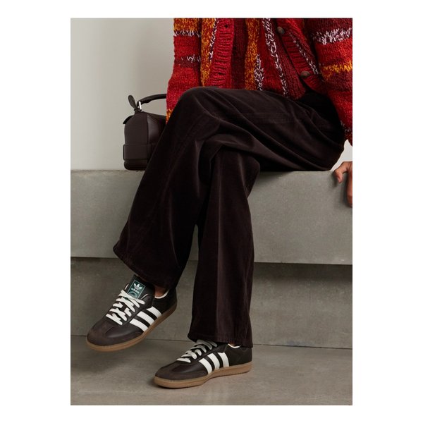 삼바 Og 스웨이드 트리밍 텍스처 가죽 스니커즈 초콜릿 46376663162855059