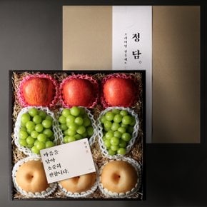 [SSG 정담] Premium 샤인 혼합 선물세트 (사과3개, 배3개, 샤인3송이)