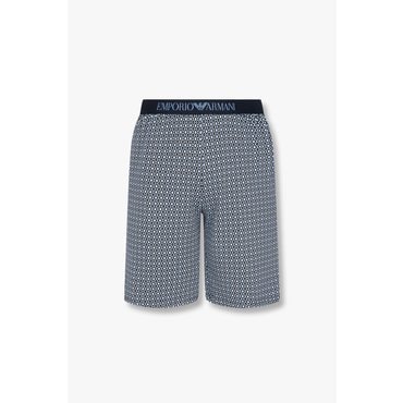 EMPORIO ARMANI 남성 로고 밴딩 패턴드 라운지 쇼츠(0814331002)