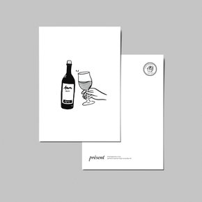 signature wine postcard