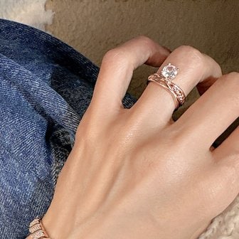 루브르파리 브리앙 로즈 크리스탈 반지 (free) RA0690