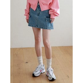 Lossy  washing cargo short skirt_denimblue