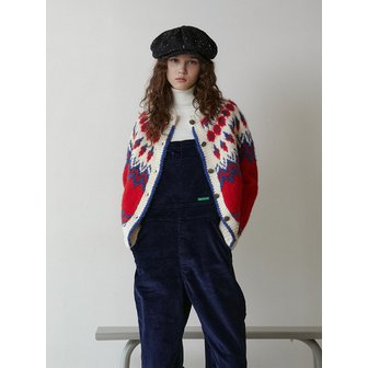 그린버터 Boucle Nordic Cardigan (Red)